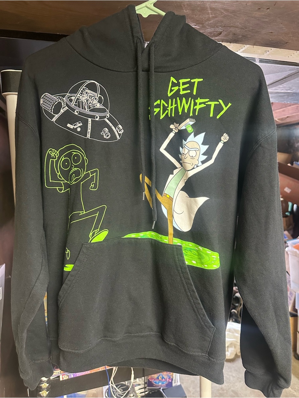 Rick and Morty Adult Swim Get Schwifty Black Graphic Hoodie